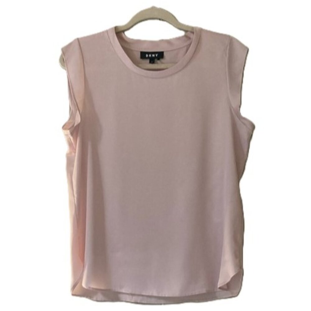 DKNY Soft Pink Sleeveless Shirt | Small